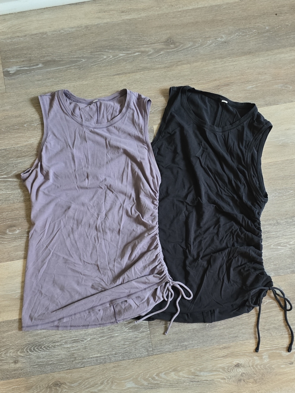 2 lululemon athletica Adjustable Side-Tie Tank Tops - Muted Purple & Black